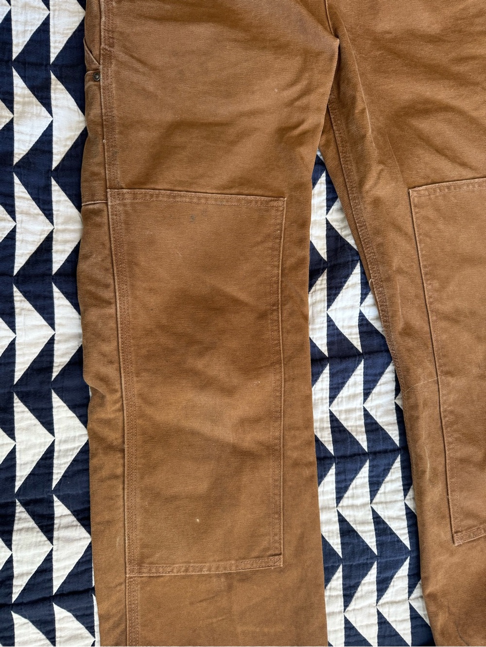 Carhartt Brown Canvas Work Overalls with Dark Brown Straps - Picture 4 of 7